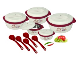 India Desire : Buy Nayasa Floriana Casserole 10 Pcs Maroon At Rs 899 From Askmebazaar